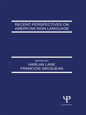 cover image of Recent Perspectives on American Sign Language